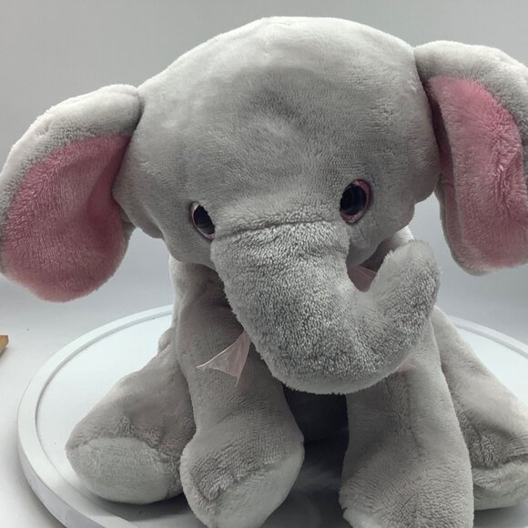 Gray Elephant Plush Stuffed Animal Pink Ears Soft Cuddly This & That NO TAGS - Picture 4 of 5